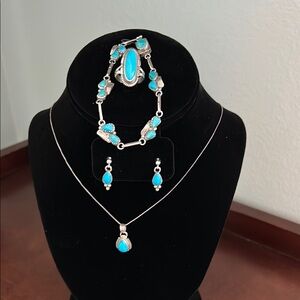 Turquoise and Silver Jewelry Set